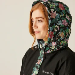Christian Lacroix - Damska kurtka parka przeciwdeszczowa ocieplana Cailar | Czarny we wzór