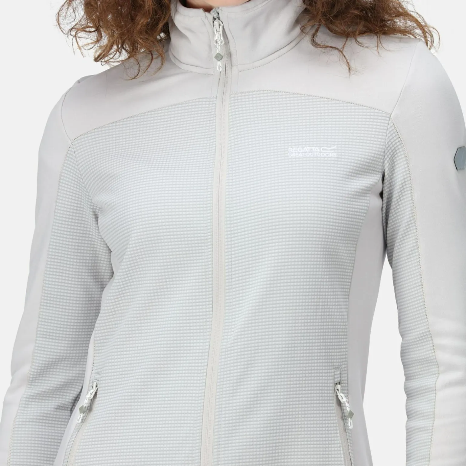 Damska bluza z suwakiem Highton III | Jasnoszary