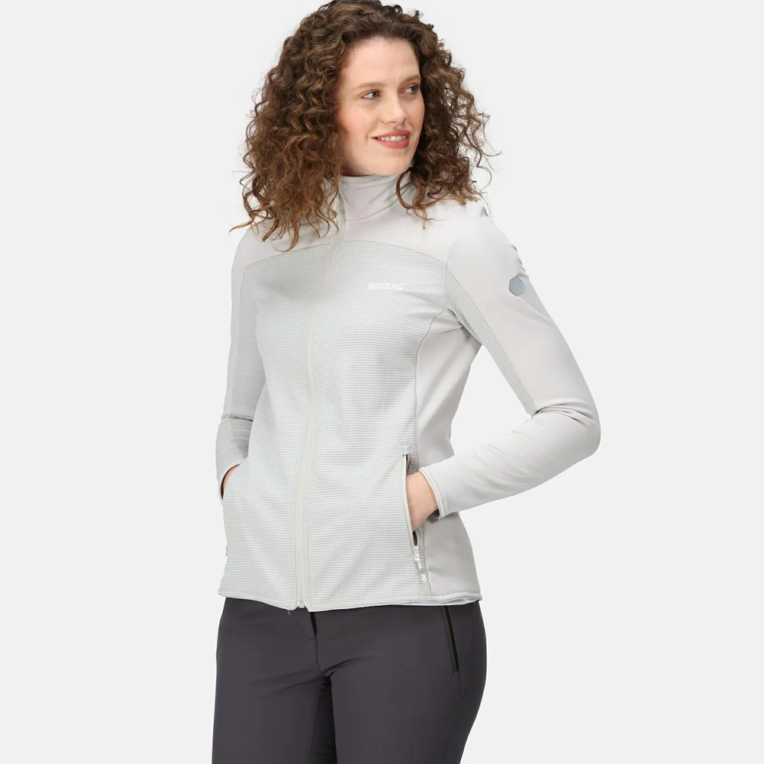 Damska bluza z suwakiem Highton III | Jasnoszary