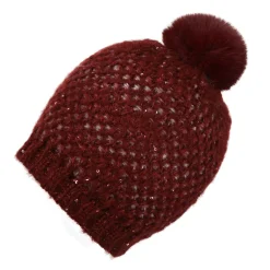 Damska czapka Lorelai Bobble IV | Bordowy