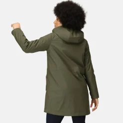 Damska kurtka parka z kapturem Fantine | Ciemne khaki