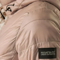 Damski płaszcz przejściowy ocieplany z kapturem Andel IV | Beżowy