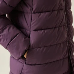 Damski płaszcz zimowy pikowany oversize Elender | Fioletowy