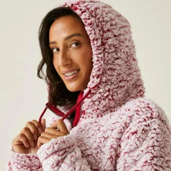 Damski polar z kapturem Zelpha Fluffy | Czerwony