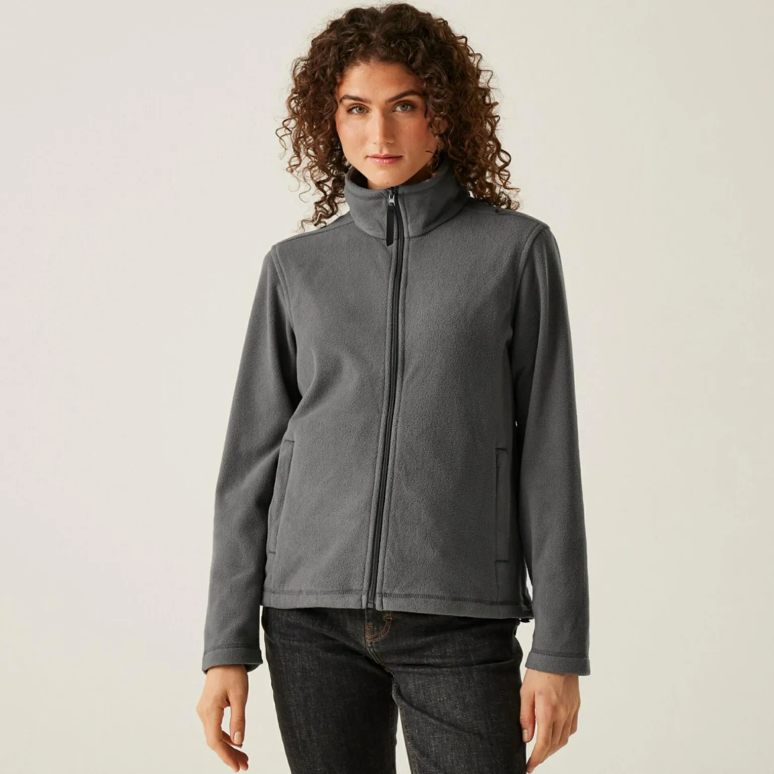 Damski polar z suwakiem Micro | Szary