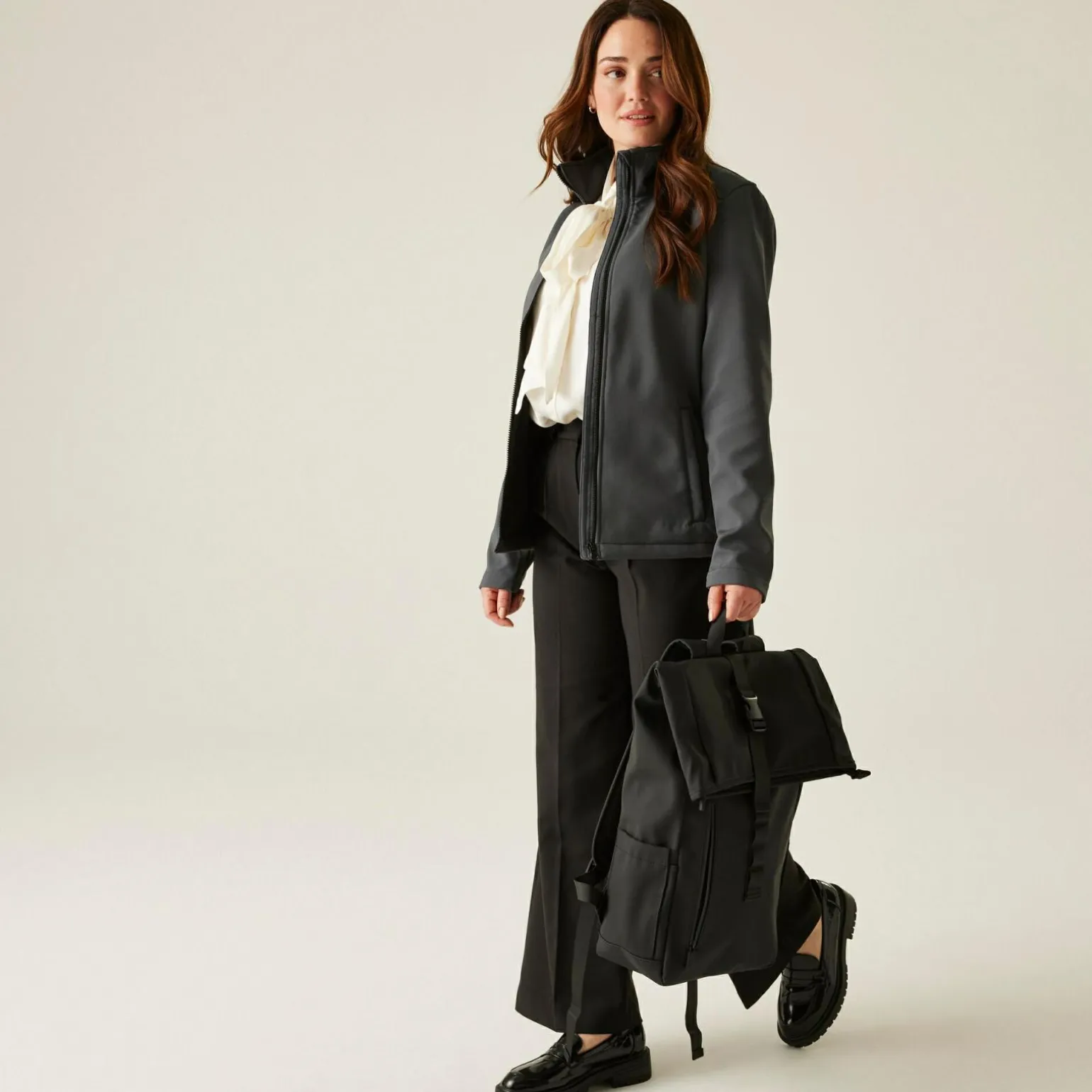 Damski softshell Ablaze | Szaro-czarny