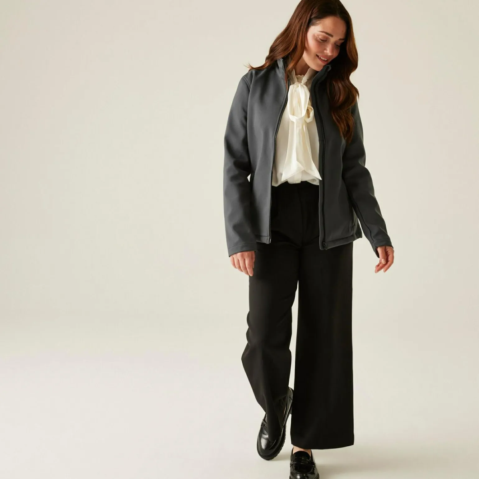 Damski softshell Ablaze | Szaro-czarny