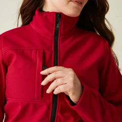 Damski softshell Octagon II | Czerwono-czarny