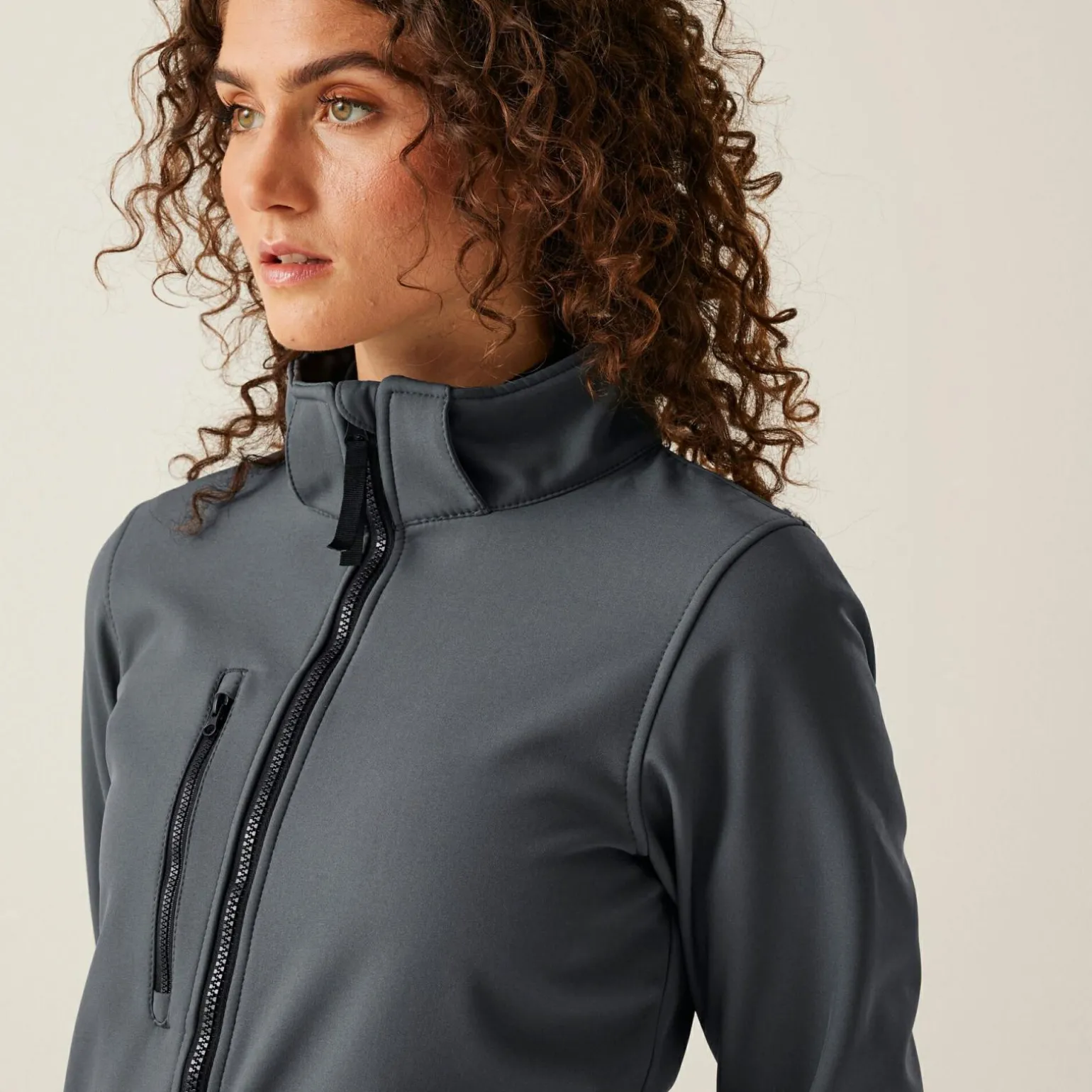 Damski softshell z kapturem Venturer | Szaro-czarny