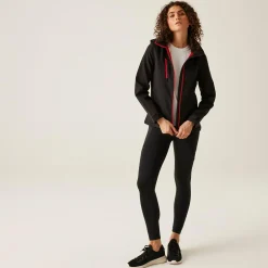 Damski softshell z kapturem Venturer | Czarno-czerwony