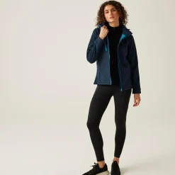 Damski softshell z kapturem Venturer | Granatowo-niebieski
