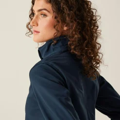 Damski softshell z kapturem Venturer | Granatowo-niebieski