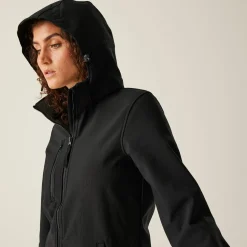Damski softshell z kapturem Venturer | Czarny