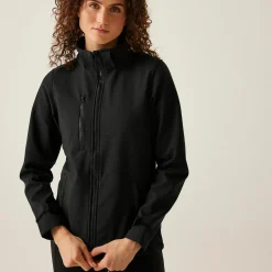 Damski softshell z kapturem Venturer | Czarny
