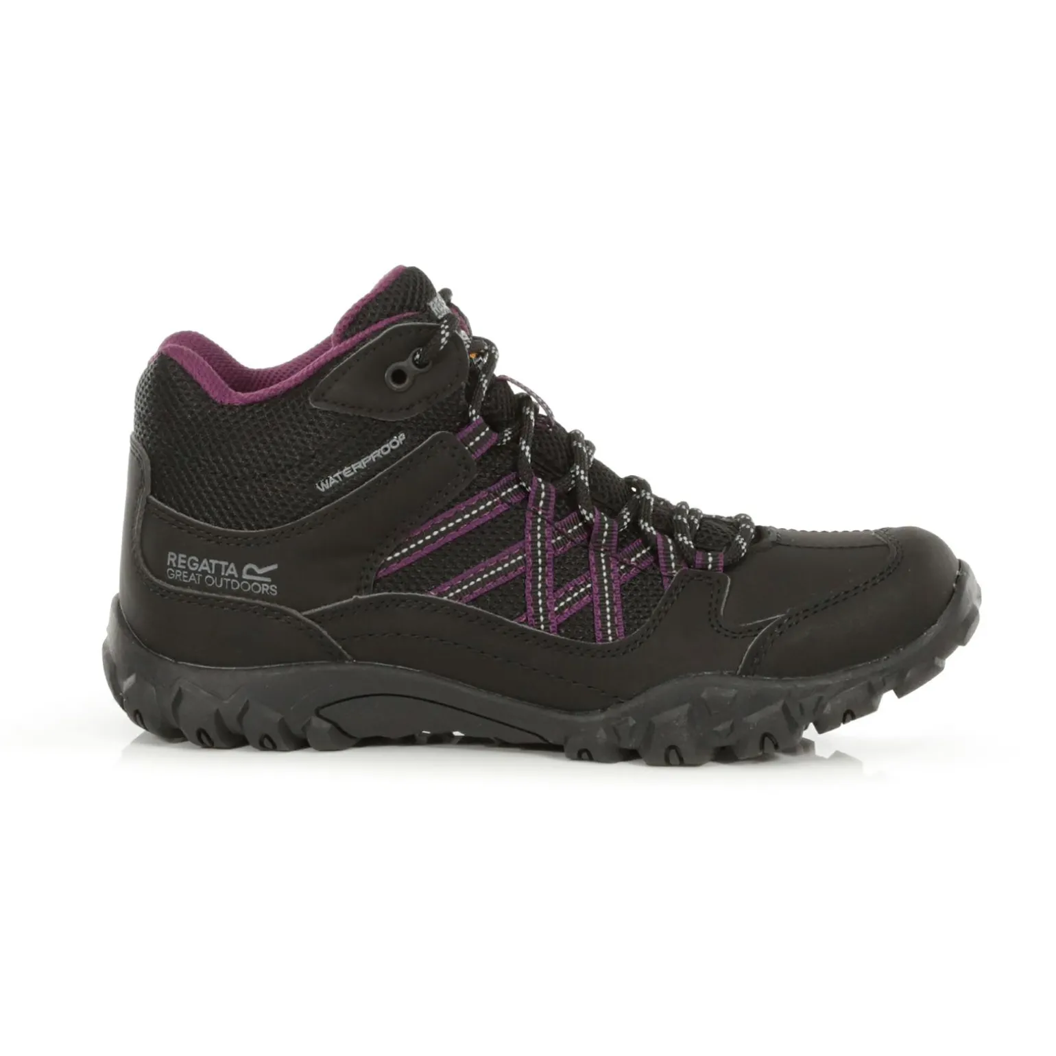 Damskie buty wodoodporne Edgepoint Mid | Czarno-śliwkowy