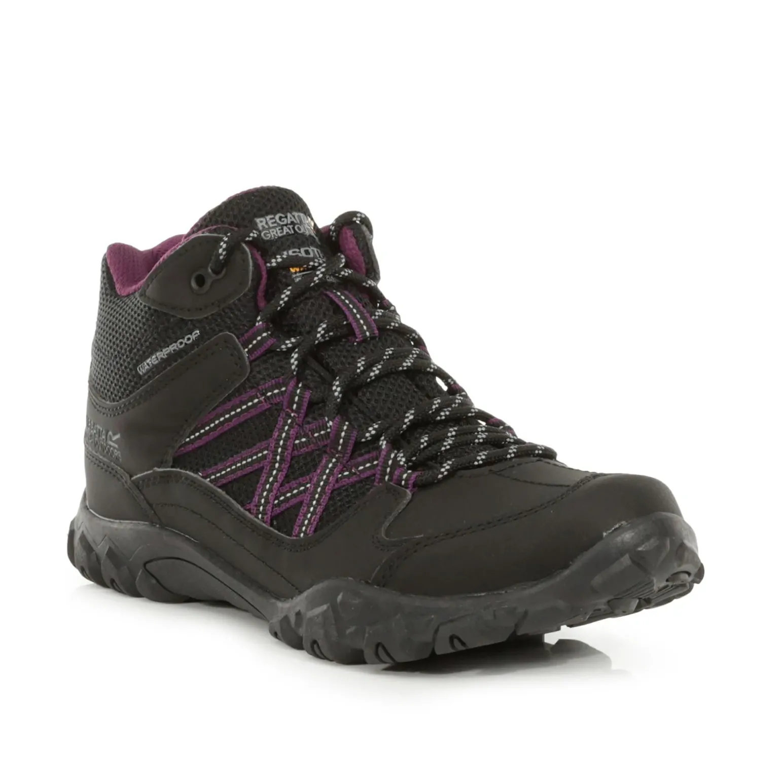 Damskie buty wodoodporne Edgepoint Mid | Czarno-śliwkowy