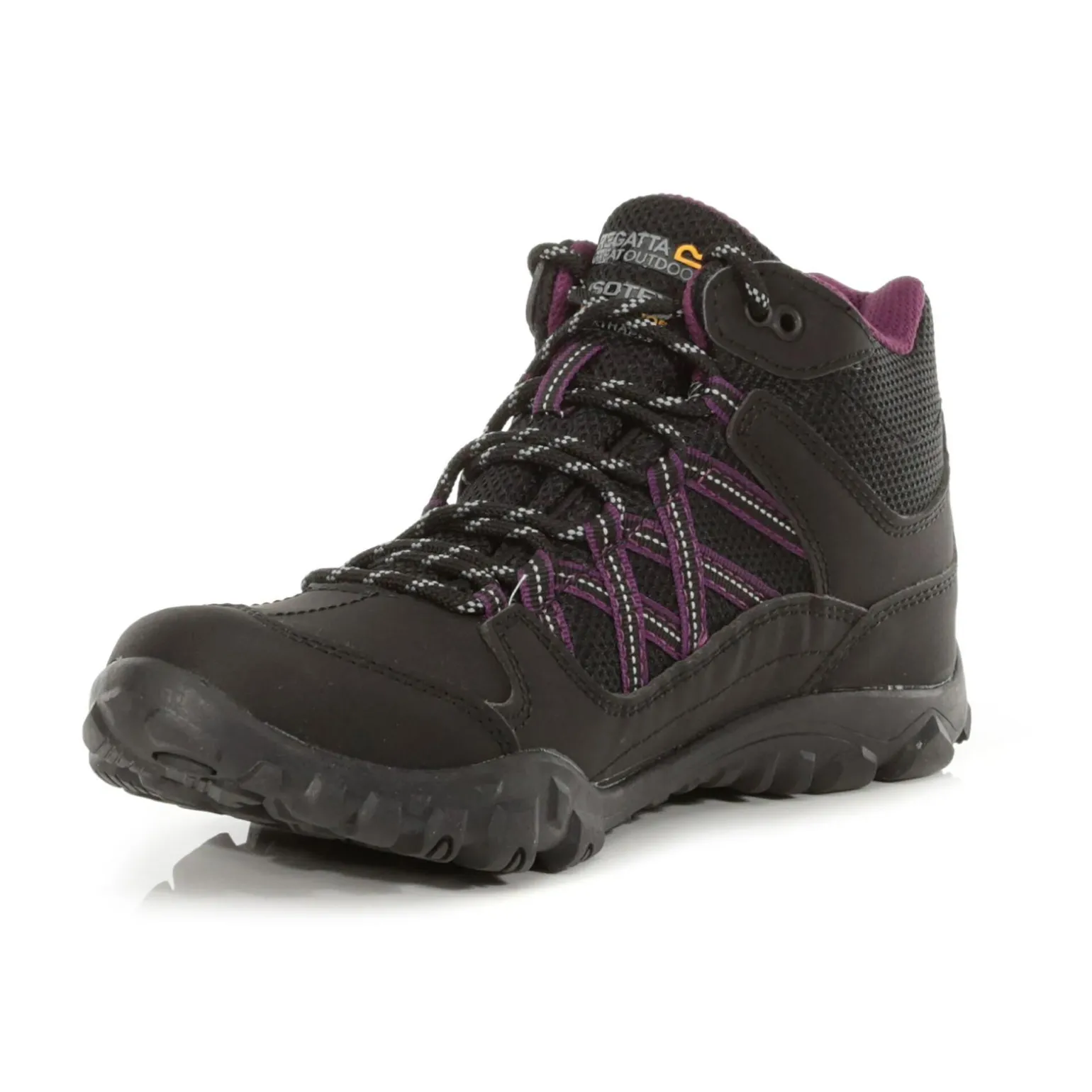 Damskie buty wodoodporne Edgepoint Mid | Czarno-śliwkowy