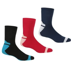 Damskie skarpety outdoorowe Ladies 3-pak | Czarno-różowy