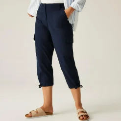 Damskie spodnie capri Shorebella | Niebieski