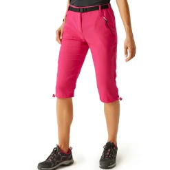Damskie spodnie trekkingowe 3/4 Xert Capri Light | Fuksja