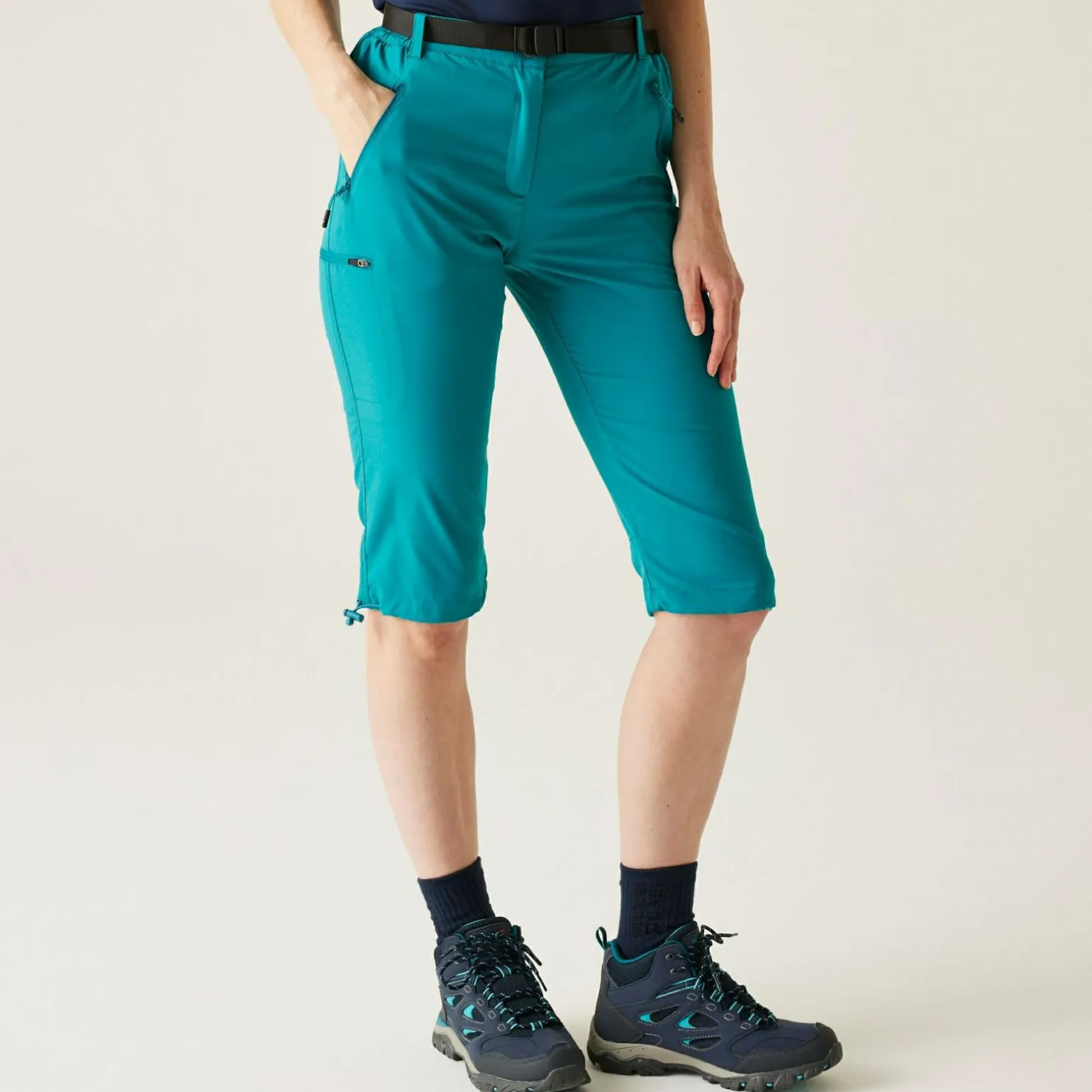 Damskie spodnie trekkingowe 3/4 Xert Capri Light | Zielony