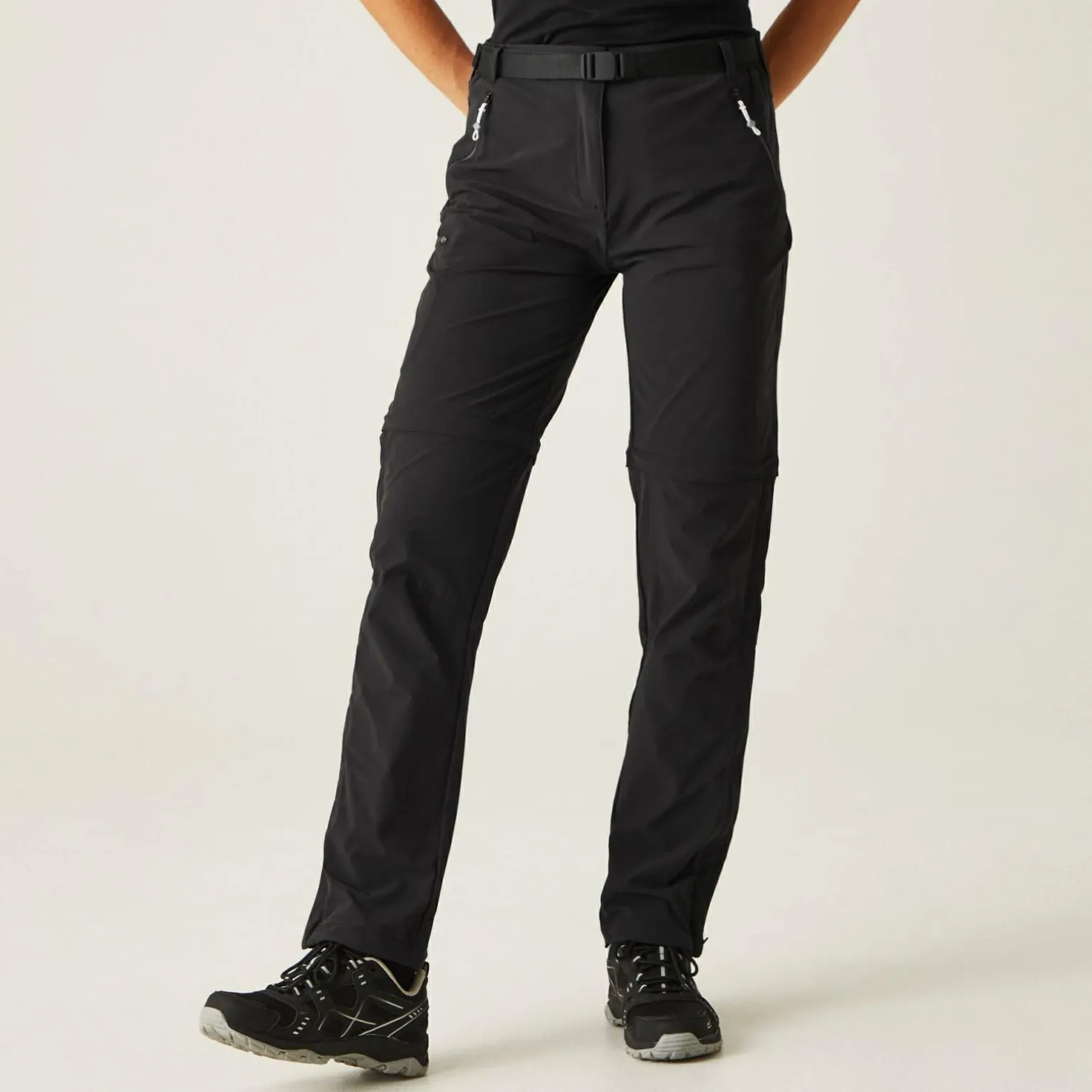 Damskie spodnie trekkingowe Xert III Zip Off | Czarny