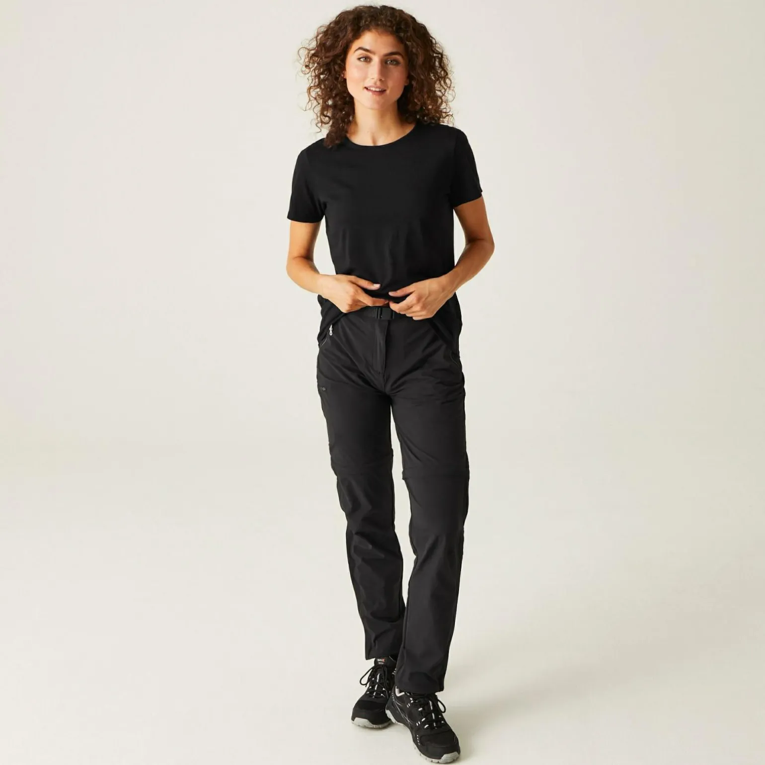 Damskie spodnie trekkingowe Xert III Zip Off | Czarny