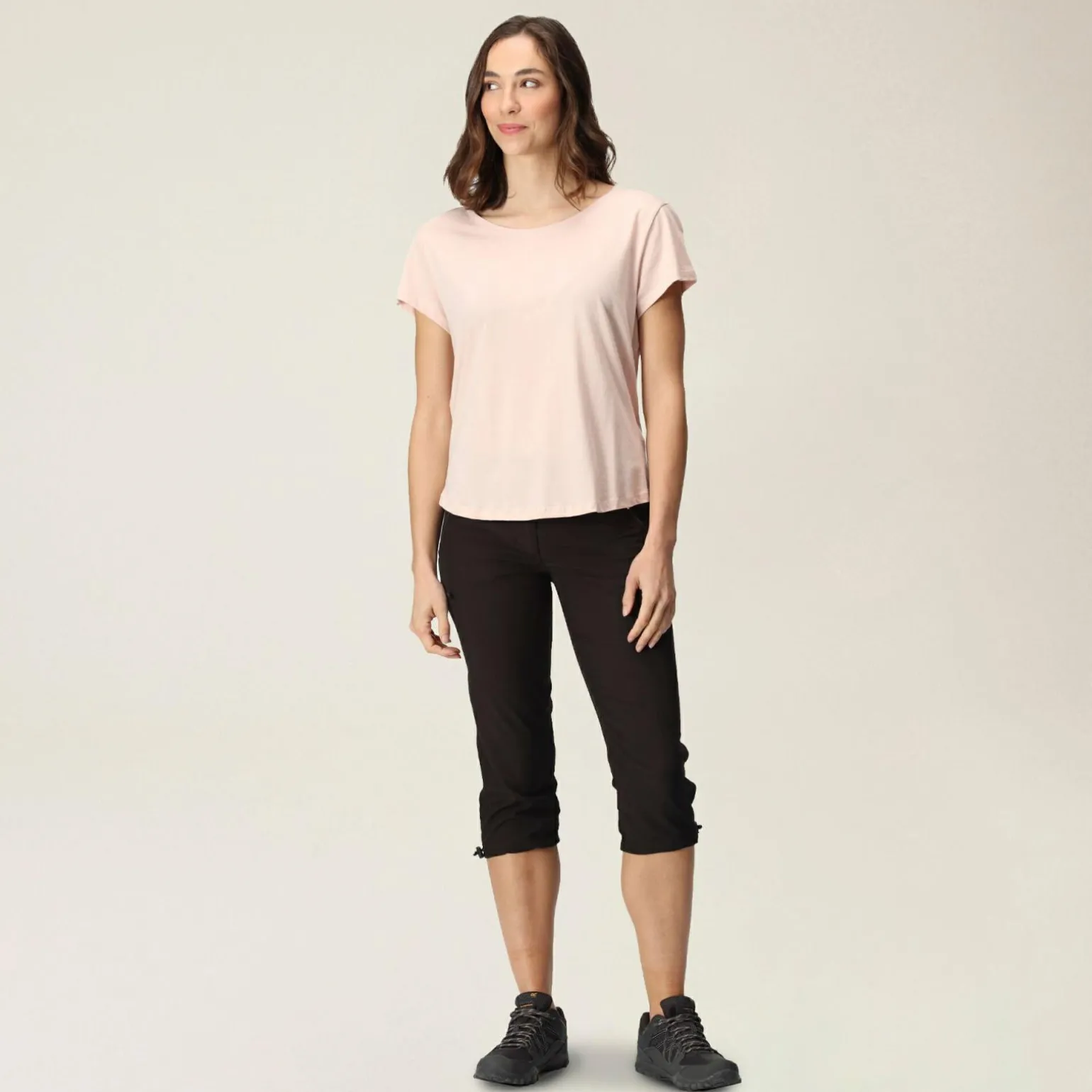 Damskie spodnie trekkingowe 3/4 Xert Capri Light | Czarny