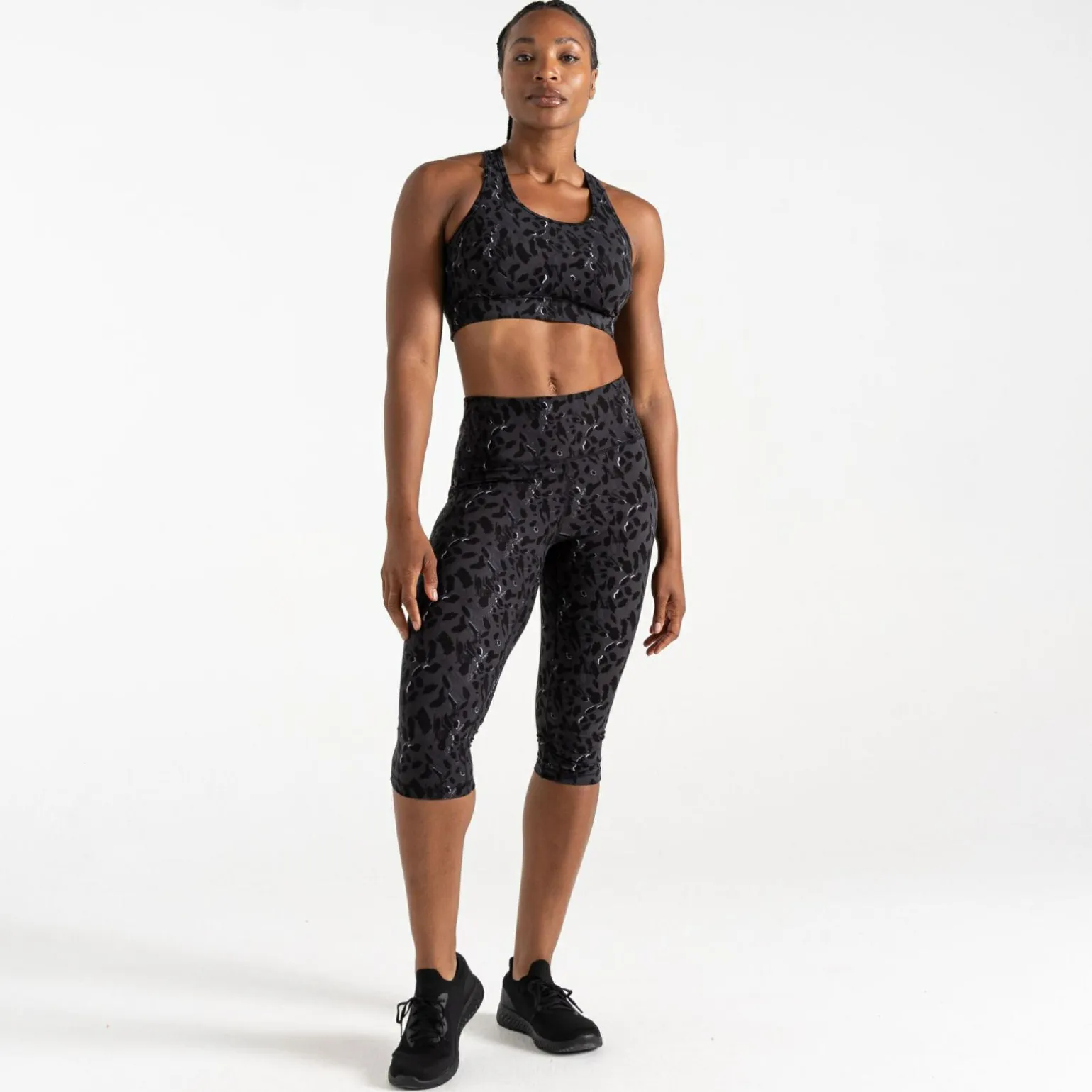 Dare 2b - Damskie legginsy do ćwiczeń 3/4 Influential | Czarny