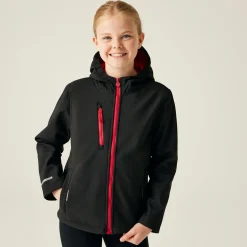 Dzięcięcy Softshell Ablaze | Czarno-czerwony