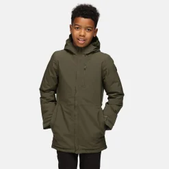 Dziecięca kurtka zimowa parka Yewbank | Ciemne khaki