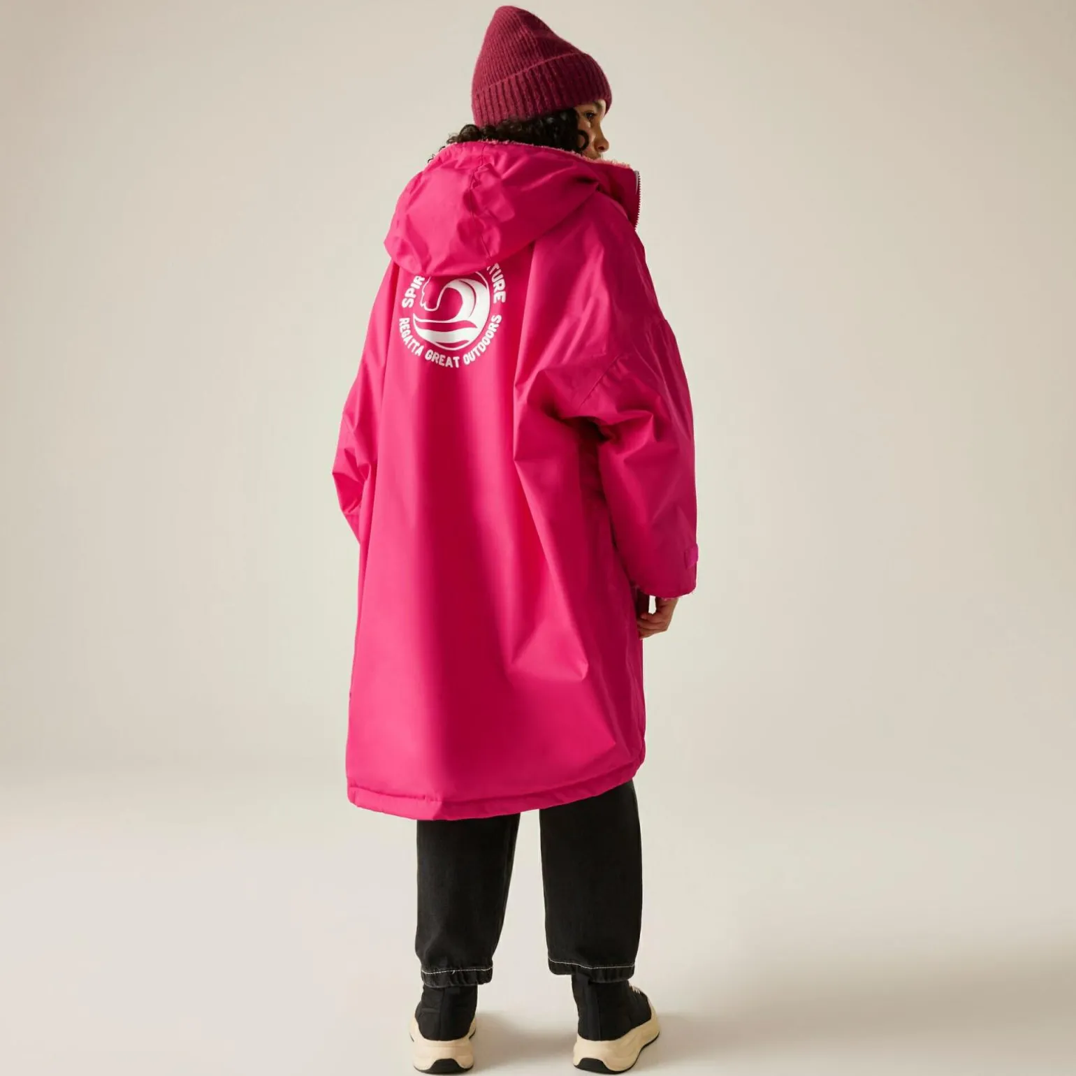 Dziecięcy płaszcz plażowy wodoodporny Junior Changing Robe | Różowy