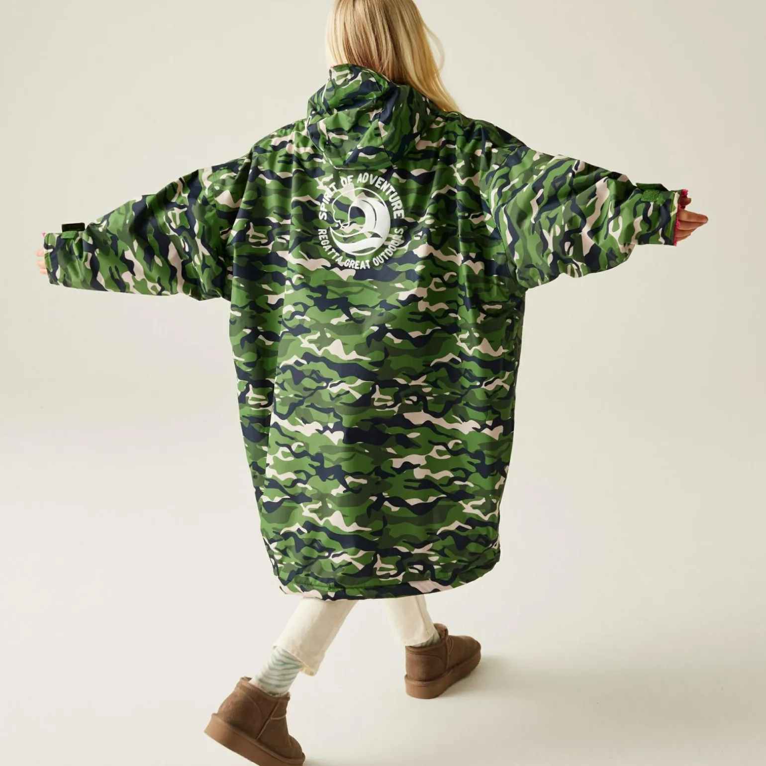 Dziecięcy płaszcz plażowy wodoodporny Junior Changing Robe | Zielony