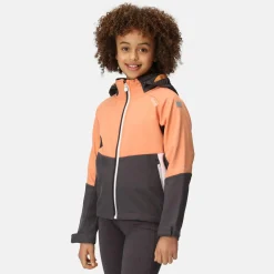 Dziecięcy softshell z kapturem Haydenbury | Szaro-pomarańczowo-biały