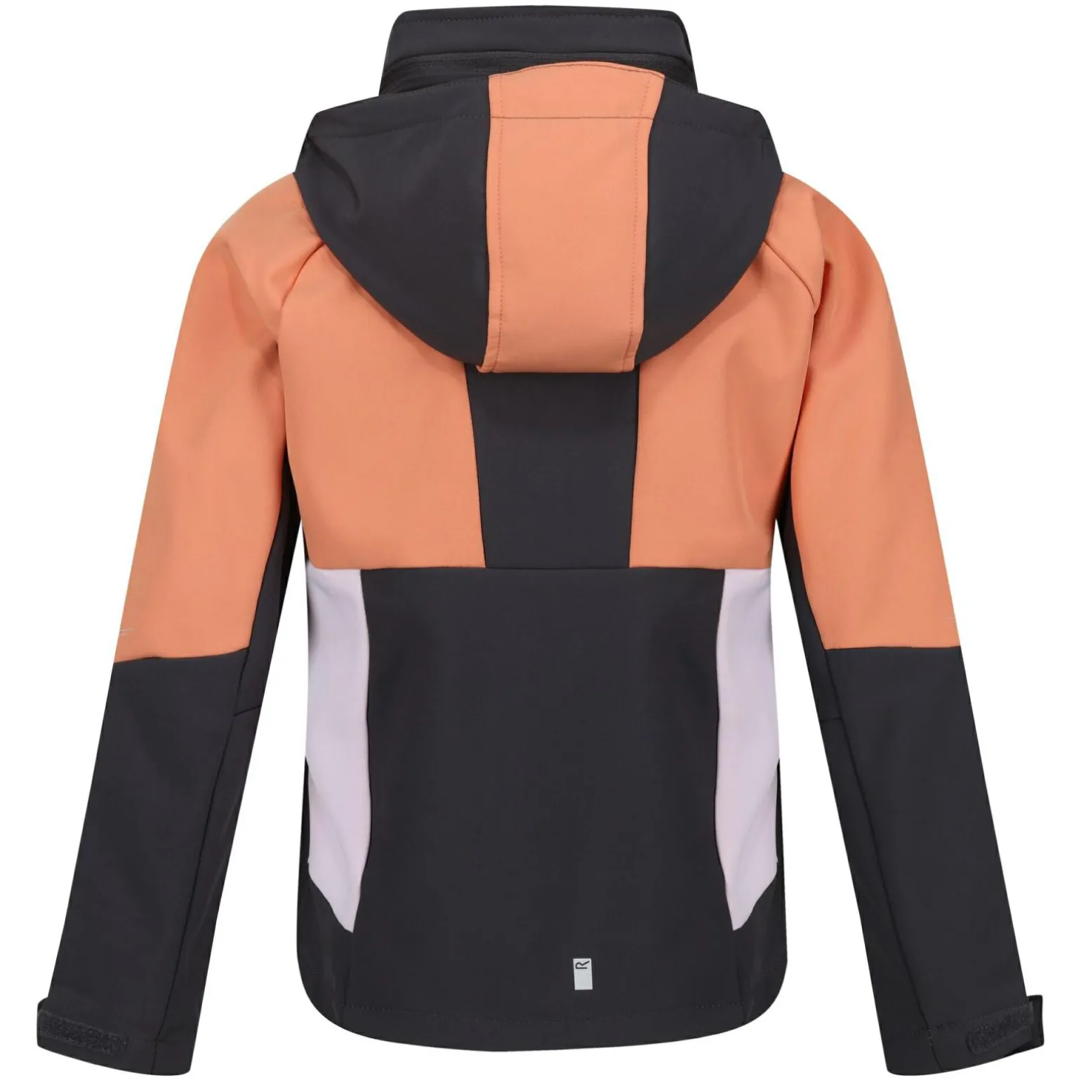 Dziecięcy softshell z kapturem Haydenbury | Szaro-pomarańczowo-biały