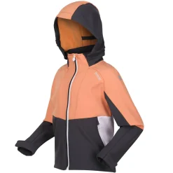 Dziecięcy softshell z kapturem Haydenbury | Szaro-pomarańczowo-biały