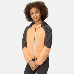 Dziecięcy softshell z kapturem Prenton II | Jasnopomarańczowo-szary