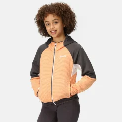 Dziecięcy softshell z kapturem Prenton II | Jasnopomarańczowo-szary