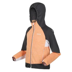 Dziecięcy softshell z kapturem Prenton II | Jasnopomarańczowo-szary