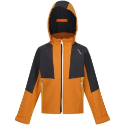 Dziecięcy softshell z kapturem Haydenbury | Pomarańczowo-szary