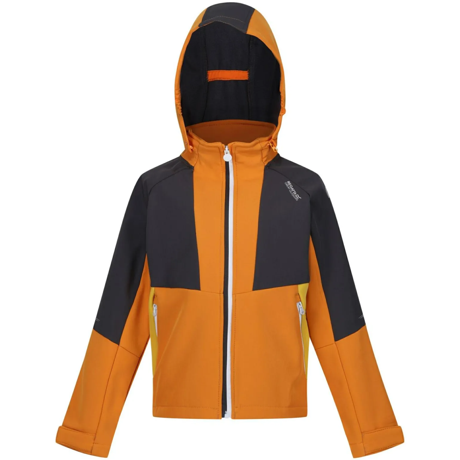 Dziecięcy softshell z kapturem Haydenbury | Pomarańczowo-szary