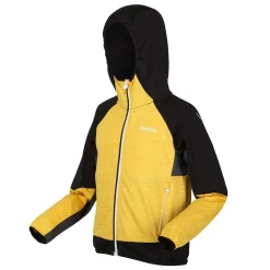 Dziecięcy softshell z kapturem Prenton II | Żółto-czarno-szary