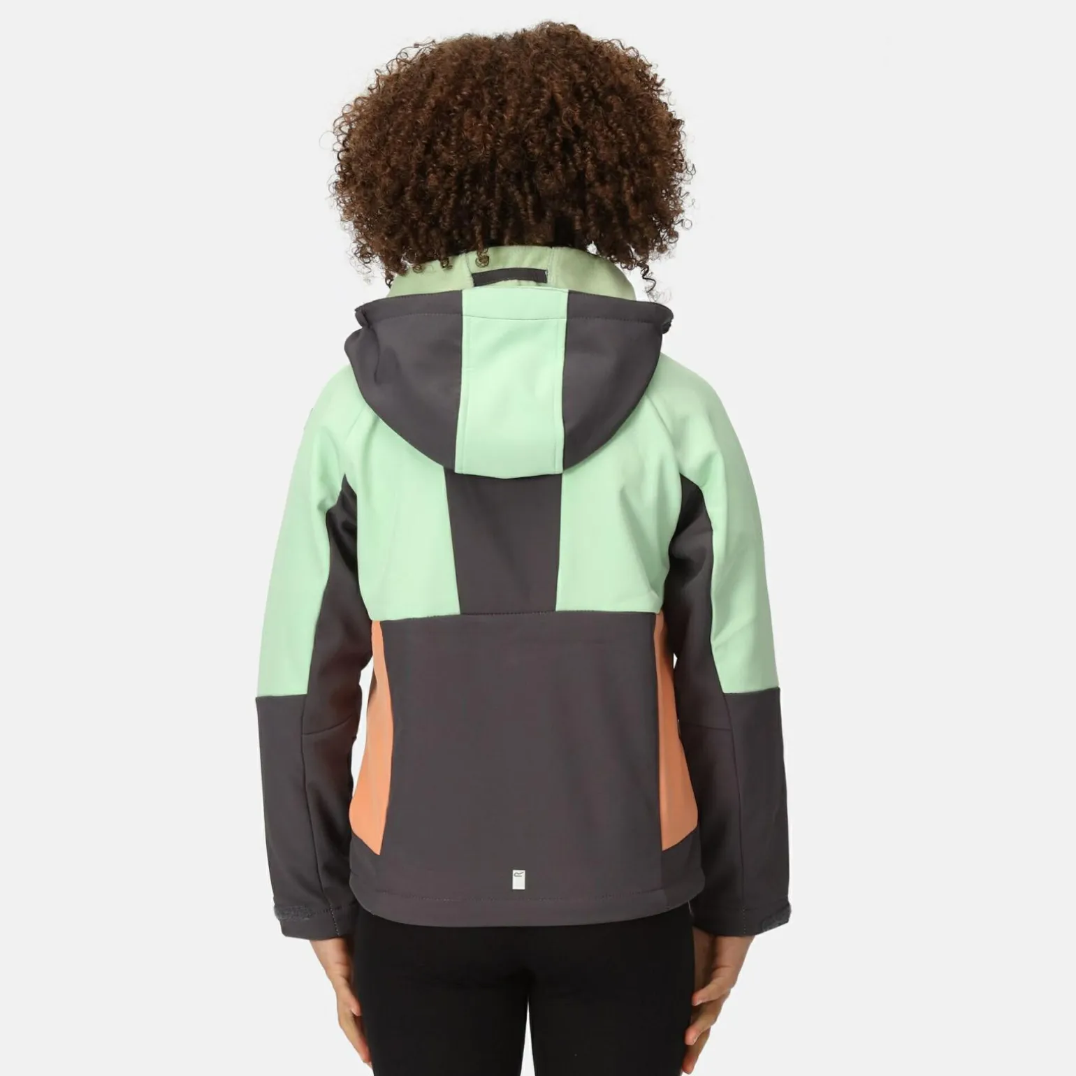 Dziecięcy softshell z kapturem Haydenbury | Zielono-szary