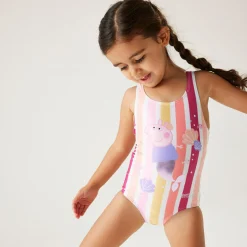 Dziecięcy strój kąpielowy jednoczęściowy Peppa Splash | Paski