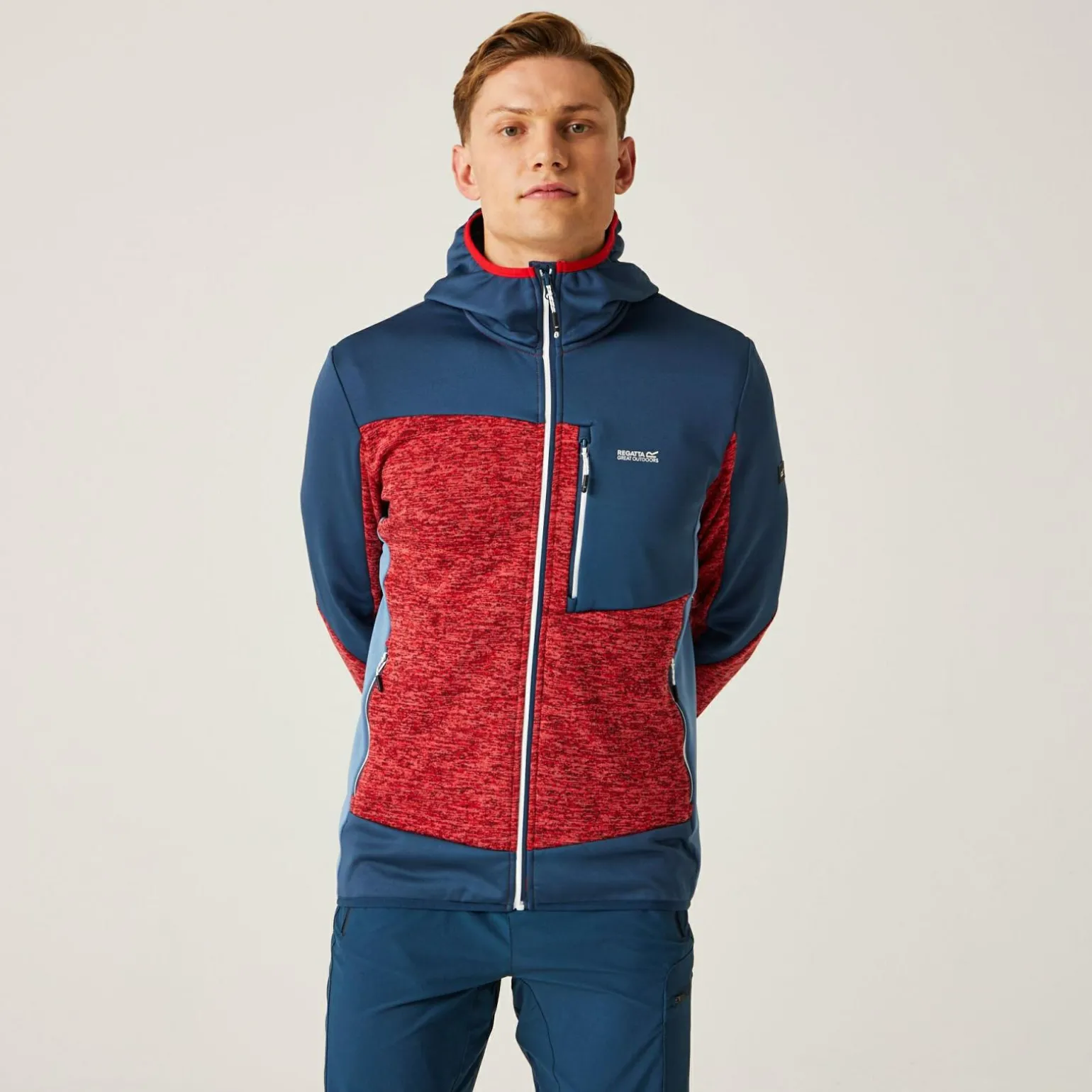 Męska bluza z kapturem Cadford VI | Czerwony
