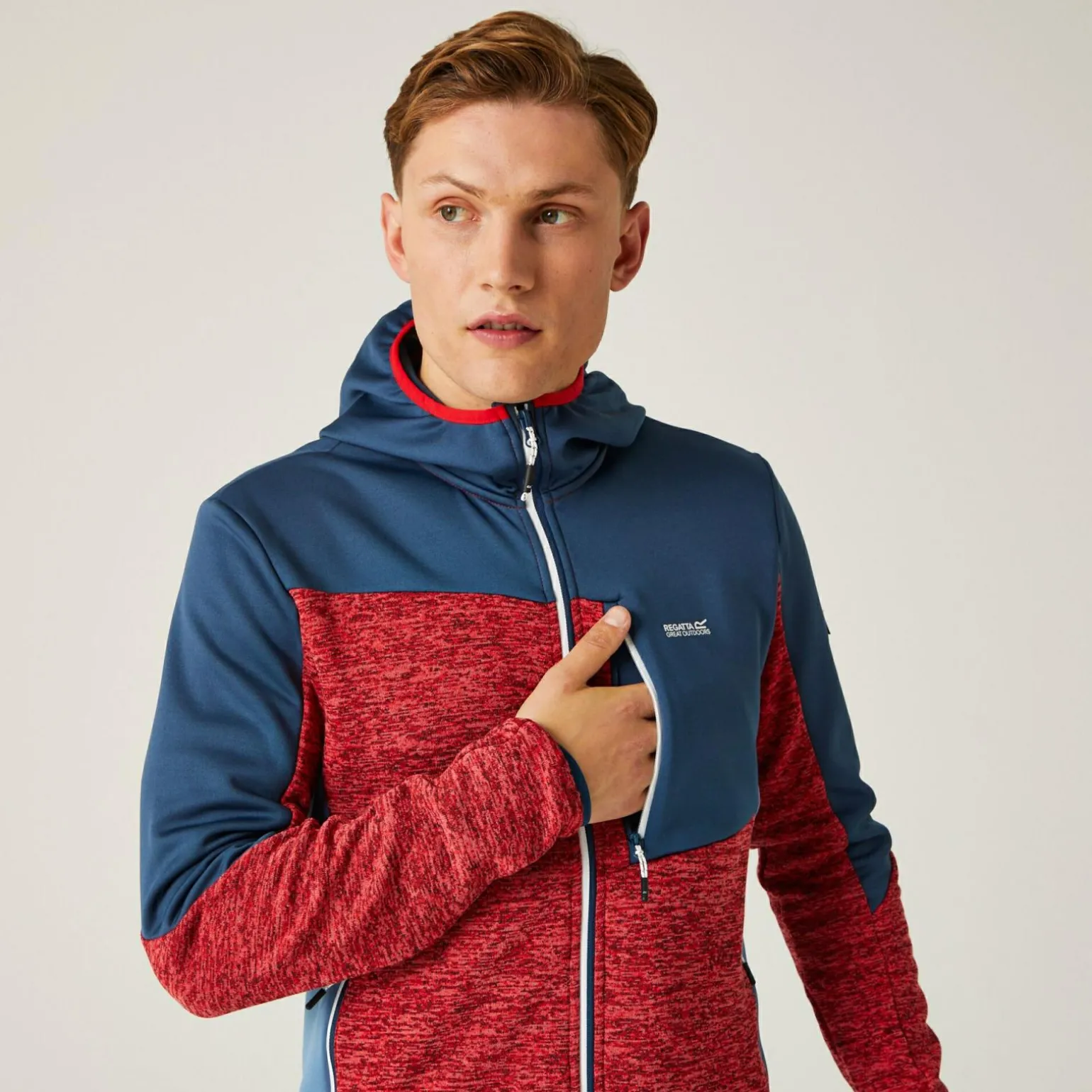 Męska bluza z kapturem Cadford VI | Czerwony