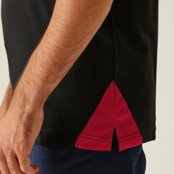 Męska koszulka polo Contrast | Czarno-czerwony