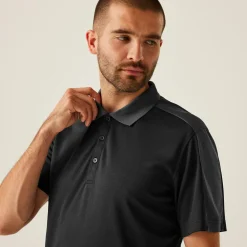 Męska koszulka polo Contrast | Czarno-szary
