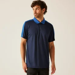 Męska koszulka polo Contrast | Granatowo-niebieski
