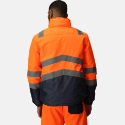 Męska kurtka odblaskowa Pro HiVis | Pomarańczowo-granatowy